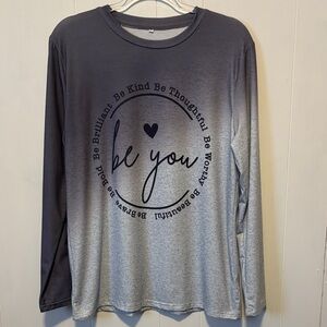 Gradient Long Sleeve UpliftingShirt - Gray